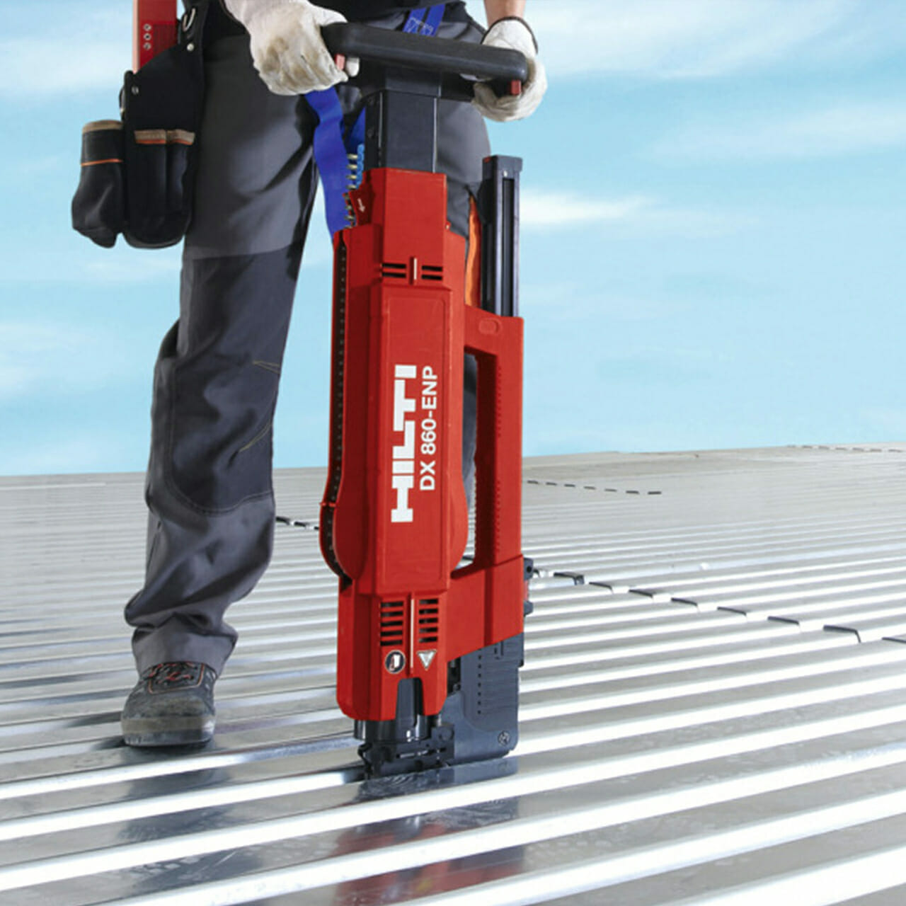 Man with hilti drill