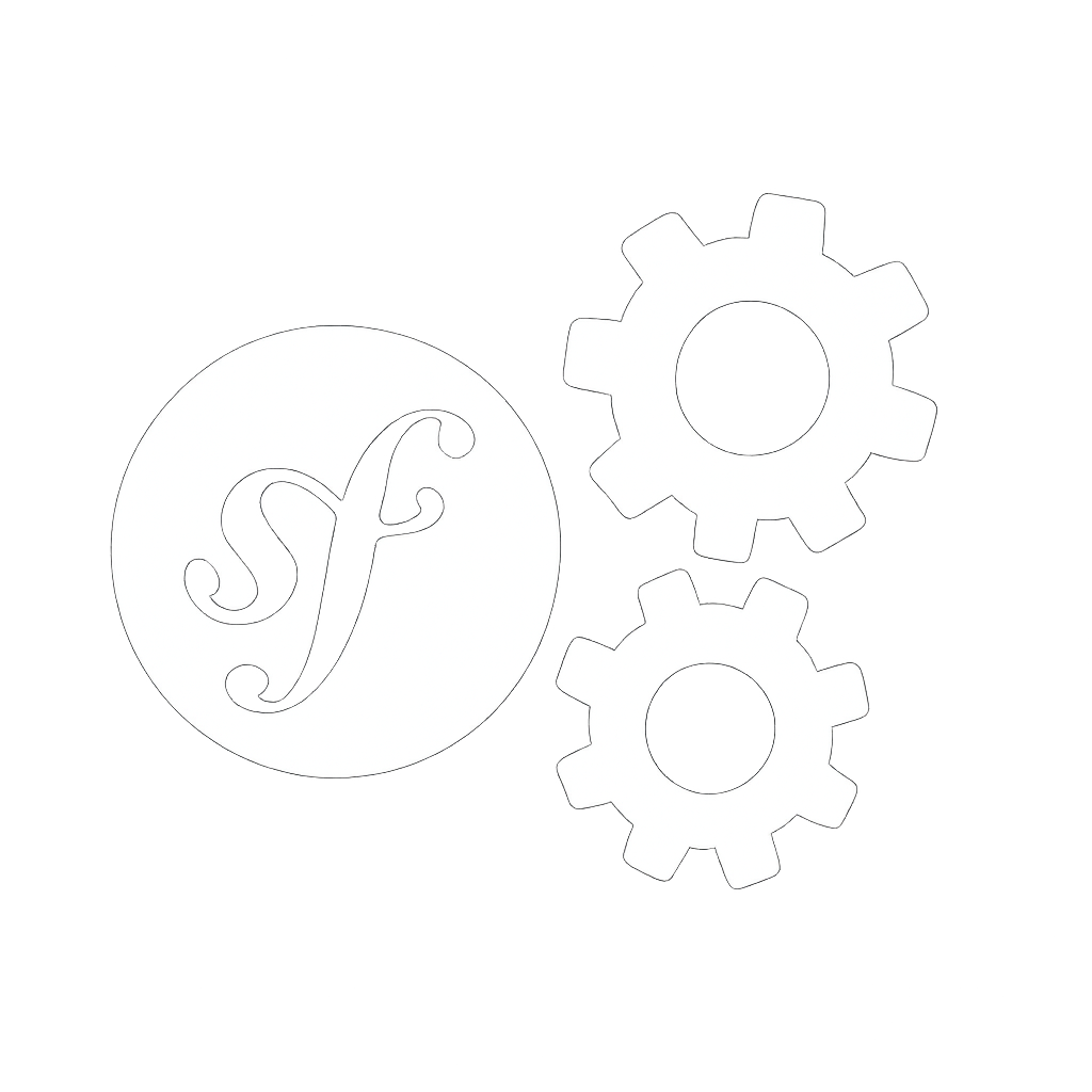 generate a white icon without text on it The topic is Native Support for Symfony Components