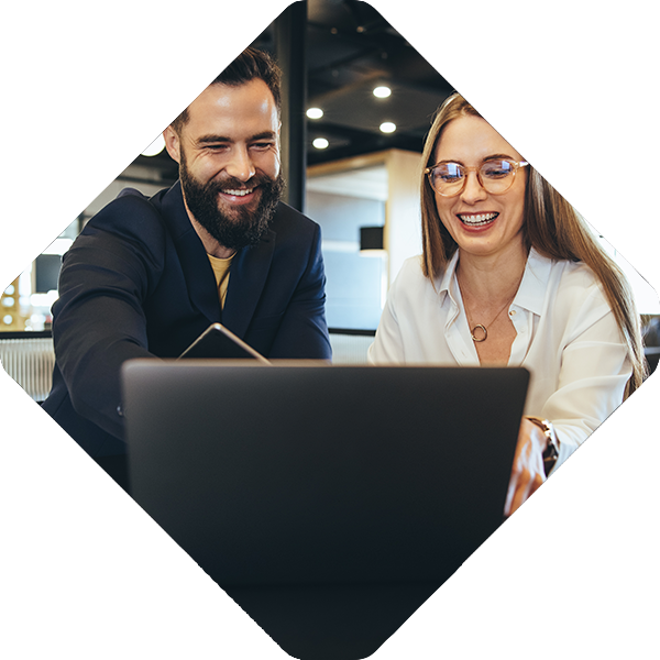 unified commerce stock smiley people