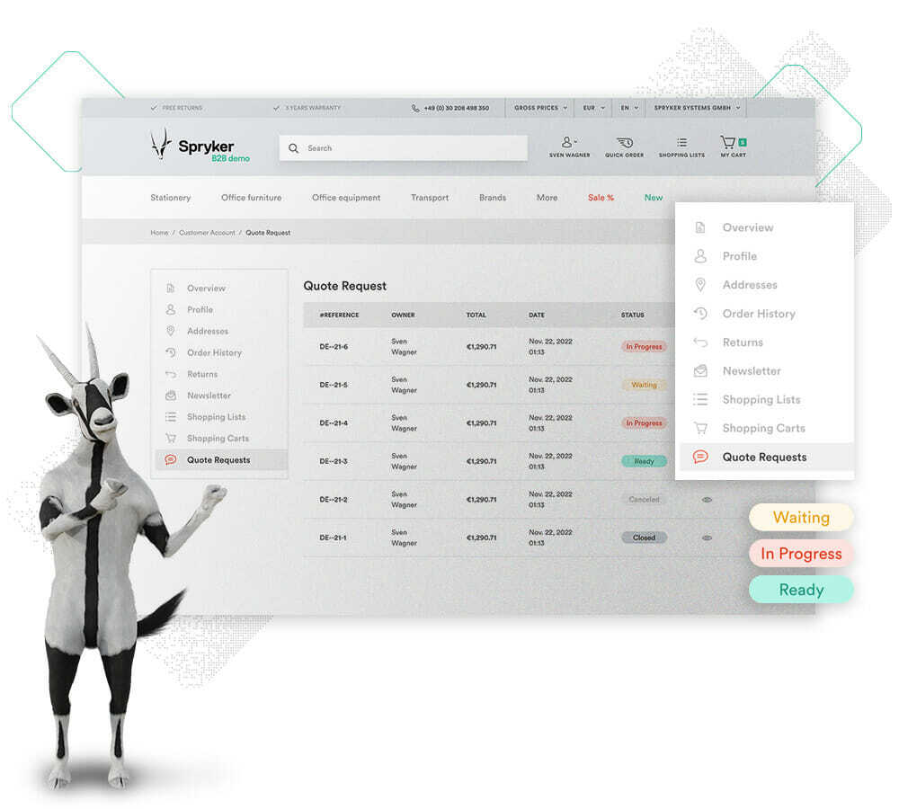 Request a quote demo
